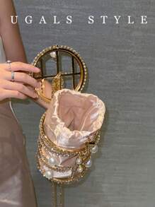Bolso de noche de lujo para mujer, bolso de novia de boda, cartera con purpurina, pedrería y cristales, bolso de mano para fiesta, baile de graduación, cena, perfecto para bodas, fiestas, cenas y banquetes. Combina a la perfección con vestidos de fiesta, noche y con lentejuelas para mujeres.