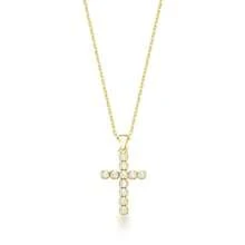 Gold Cross Necklace With - Gold - View 1
