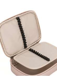 Metal Monkey Pencil Case With Keychain, Briefcase For Pens, Markers, Pencils, 3 Compartments - Rose Gold - View 4