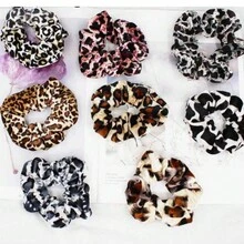 24 Units Printed Velvet Elastic Hair Bands For Women's Hair Ties Assorted - Bản in - Xem 4