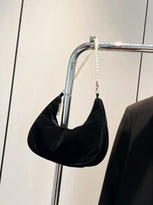Bolso de Hombro/Axila para Mujer, Casual, Minimalista, Espacioso, Ligero y Versátil - Negro 3 - Ver 5