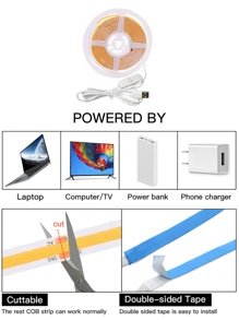 Acosh Neon Smart Touch Sensor Dimmable COB LED Strip Lights 320LED/M USB Powered For Cabinets, Wardrobes, Desks, Kitchen Backlight Decor, Christmas Theme - No Batteries Required