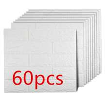 60 piezas/100 piezas 35*38CM Azulejos de ladrillo falso adhesivos, paneles de estilo de mosaico, de un solo uso, aplicable para cocina, sala de estar, baño, pasillo, oficina, decoración del hogar y dormitorio