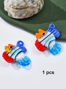 1/5 pièces Dauphin, hippocampe, pendentif d'animal marin en cristal de verre mignon et coloré, adapté pour la fabrication de bijoux DIY, colliers, boucles d'oreilles, porte-clés, chaîne de téléphone, décoration d'aquarium, cadeau - Multicolore - Voir 18