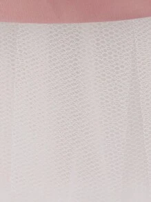 女婴纯色网纱爱心图案蝴蝶结可爱生日蓬蓬公主裙，适合派对、节日、婚礼等场合，不含头饰 - 藕粉色 - 查看 9