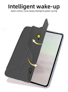 1个亚克力Y型折叠黑色磁吸式平板电脑保护套,多角度可折叠支架带笔槽,高透明亚克力后盖,睡眠/唤醒功能,休闲/简约/经典设计,适用于iPad Mini6/Mini7/9.7/10.2/10.5/Air4/Air5/10th/10.9/Pro11/Air11(M2)/Air13(M2)/Pro11(M4)/Pro13(M4)2024 12.9英寸/iPad Air 13(M3 2025) - 黑色 - 查看 10