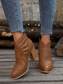 Nuevos botines de mujer de moda para otoño, botines de tacón grueso, botines de tacón ultrarrenado