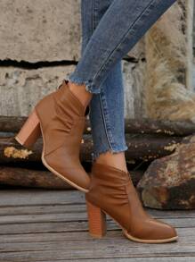 Nuevos botines de mujer de moda para otoño, botines de tacón grueso, botines de tacón ultrarrenado