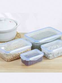 SET 4 contenedor transparente alimentos refrigerador microondas - transparente - Ver 3