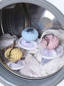 1/3 件洗衣机二合一清洁洗衣球、过滤网、毛发过滤网、洗衣机衣物清洁网袋、除毛过滤网、可重复使用家用毛发过滤袋、洗衣机绒毛收集网、清洁用品、家用小工具 - 彩色 - 查看 3