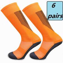 6 đôi tất chống trượt, tất bóng đá có độ bám mạnh mẽ, tất thể thao nam thoáng khí, một kích cỡ phù hợp với tất cả - Nhiều màu - Xem 9