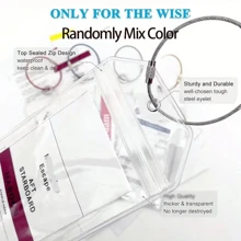 8/4/1 件邮轮行李标签夹，适用于皇家加勒比和名人邮轮行李标签夹，足够大，可容纳带有特殊拉链密封和钢圈的标签，透明可重复使用旅行必需品旅行袋、行李箱旅行装备返校旅行带拉链密封和钢圈，拉链密封和钢圈包，适用于学校学校配件学校用品