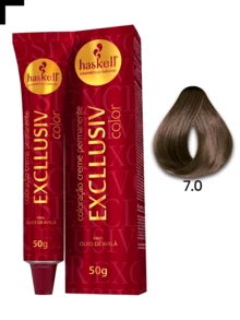 Haskell Excllusiv Color Cream Coloring 50g (Promotes Deep, Long-Lasting, Shiny And Uniform Color From Root To Tip) - 7.0 - 查看 2