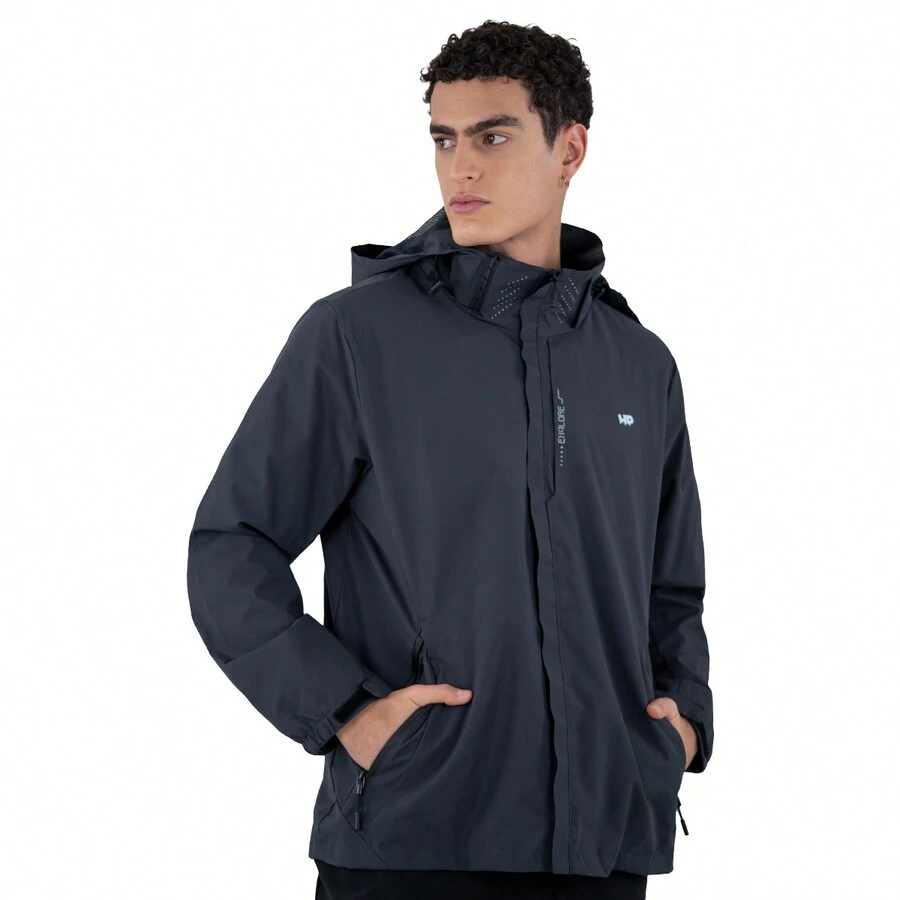 Chamarra Hombre Impermeable Lluvia Rompevientos Senderismo - Gris - Ver 1