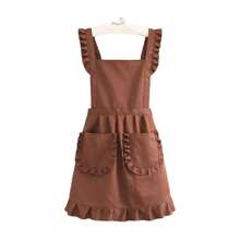 Lovely Lace Aprons Waterproof Cross Back Cooking Aprons Large Pockets Cute Art Painting Apron For Florist Shop