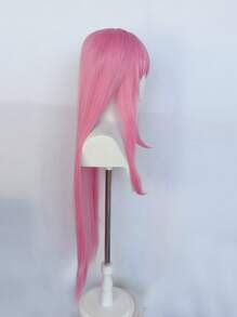 Peluca rosa con flequillo de estilo elegante para mujer, peluca romántica para el Día de San Valentín, peluca de cabello liso extra largo, peluca sintética resistente al calor con capas de cabello rosa para cosplay de anime, peluca ultra larga con flequillo como regalo de cumpleaños, decoraciones navideñas - Rosa - Ver 7