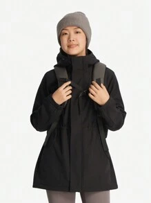 TECTOP 女士抓绒外套 带帽 秋冬户外 腰部可调节 防刮耐磨