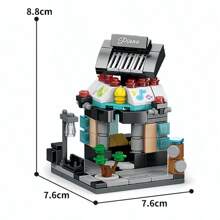 1 Set ABS City Street Scene Building Block Kits, DIY Autumn Flower House, Barista Time Milk Tea Cafe, Fun Small Construction Toys, Develop Hands-On Skills, Creative Home Decor, Gift For Birthday, Holiday, Adults