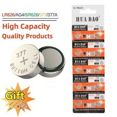 10-360PCS AG4 377 1.55V Button Batteries SR626SW SR626 Cell Coin Alkaline Battery 177 376 626A LR66 LR626 For Watch Toys Clock