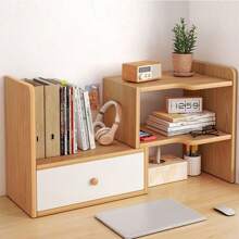 Desk Bookshelves, Desktop Shelves, Desk Storage Shelves, Dormitory Good Things, Study Desks, Multi-Layered Small Shelves, Layered Shelves - Brown - View 4
