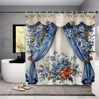 1pc Waterproof Fashion Shower Curtain Set - Polyester Fabric,12 Hooks, Washable, Dry Clean Only, Water-Resistant, Woven, Animal-Themed Bathroom Accessories For Windows Home Bathroom Decor Fall Decor Back To School