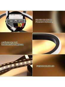 Lámpara Techo Baño Led Regulable Lus Moderna Colgante 3modos - Negro - Ver 4