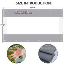 Transparent Tarpaulin With Eyelets Waterproof 420g/M² PVC Tarpaulin Fabric Tarpaulin Wind Protection Rain Protection For Garden Pavilion Terraces Balcony Greenhouses - 灰色+透明 - 查看 5