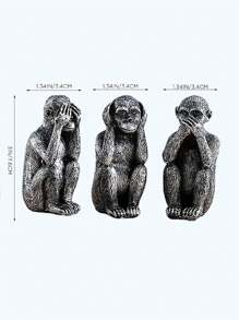 1/3 件 Leekung 三只聪明的猴子雕像适用于家庭装饰，非礼勿听非礼勿视非礼勿言小雕像适用于客厅波西米亚风格书桌金色现代桌面装饰，猴子礼品架装饰古铜色，送给妈妈的礼物，婚礼用品 - 多色2 - 查看 8