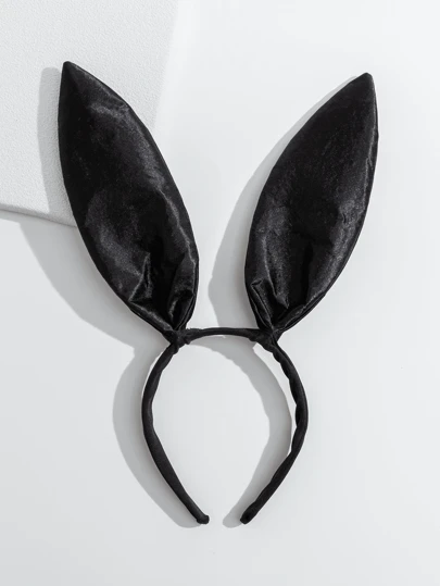1pc Halloween Satin Bunny Ear Headband, Suitable For Holiday Party Costume