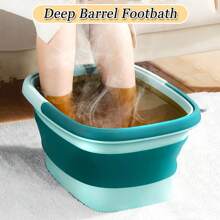 Larora Foldable Foot Bath For Foot Soaking Tub , Foot Soak Tub With Handle And Massage Points Foot Soak Tub With Handle And Massage Points For Foot Spa Treatments , Camping , Collapsible Laundry Tub (Green) - Green - View 3