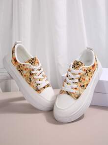 Giày thể thao cổ cao in họa tiết mới nhất mùa thu 2024 của European Station dành cho nữ, giày thể thao cổ trung hợp thời trang - Nhiều màu - Xem 3