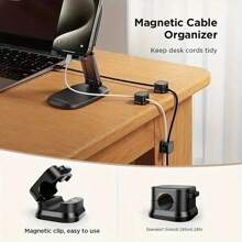 1/3/6PCS Punch-Free Magnetic Data Cable Organizer, Desktop Mouse Cable Winder, Wall-Mounted Mobile Phone Charging Cable Organizer, Magnetic Desktop Wire Organizer, Desktop Non-Slip Wire Clip, Wire Harness Storage Buckle, Cable Organizer Box Fixing Clip Buckle, Innovative Magnetic Cable Holder, Suitable For Home Office Car Wall-Mounted Bedside Table
