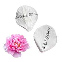 1 套逼真牡丹花卉图案翻糖硅胶模具，翻糖蛋糕装饰工具，硅胶模具，糖果纸杯蛋糕巧克力模具，厨房配件，烘焙工具 - 淺灰色 - 查看 4