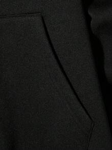 Simple Design Men's Hoodie | Timeless Classic - Black - View 5