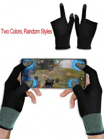 2入組雙指遊戲手套，透氣防汗，《王者榮耀》雞手遊觸控編織手套
