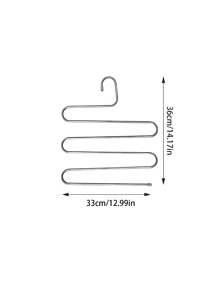 1个不锈钢裤架，多层加厚收纳，S型防滑家用无痕魔术衣架，完美收纳衣柜中的裤子、长裤、裙子和其他衣物，节省空间设计 - 彩色 - 查看 5