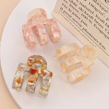 1 件装新款韩式简约几何爪形发夹中号发夹醋酸纤维发饰，复古风格，适合日常使用万圣节 - 彩色 - 查看 7