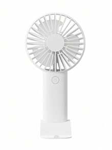 1 pieza Ventilador de triple hoja recargable por USB con soporte, se puede usar como soporte para teléfono/tableta, diseño lindo adecuado tanto para niños como para niñas. Regalo ideal para mujeres, perfecto para actividades al aire libre, playa, oficina, escuela, hogar [Ventilador de refrigeración de verano]