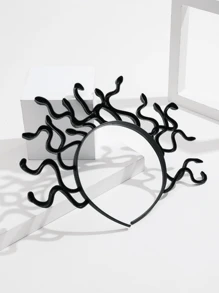1pc Halloween Unique Funny Medusa Snake Head Hair Hoop, Suitable For Halloween Costume - Black - View 2