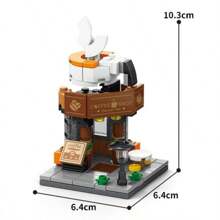 1 Set ABS City Street Scene Building Block Kits, DIY Autumn Flower House, Barista Time Milk Tea Cafe, Fun Small Construction Toys, Develop Hands-On Skills, Creative Home Decor, Gift For Birthday, Holiday, Adults
