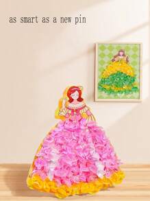 1 Set DIY Handmade Sticker Art, Princess & Fairy Themed Design, Dress-Up Activity, Creative Drawing Kit, Suitable For 3-6 Years Old Girls, Ideal Birthday Or Holiday Gift, Girls' Cognitive Toy, Children's Coloring Book And Sticker Set