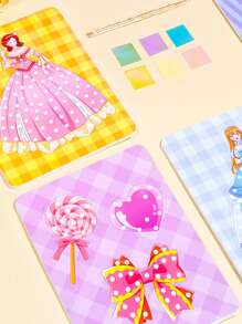 1 Set DIY Handmade Sticker Art, Princess & Fairy Themed Design, Dress-Up Activity, Creative Drawing Kit, Suitable For 3-6 Years Old Girls, Ideal Birthday Or Holiday Gift, Girls' Cognitive Toy, Children's Coloring Book And Sticker Set