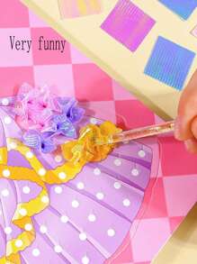 1 Set DIY Handmade Sticker Art, Princess & Fairy Themed Design, Dress-Up Activity, Creative Drawing Kit, Suitable For 3-6 Years Old Girls, Ideal Birthday Or Holiday Gift, Girls' Cognitive Toy, Children's Coloring Book And Sticker Set