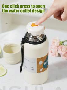 1 bình nước cách nhiệt hai lớp bằng thép không gỉ 316 dung tích 33,81oz/1000ML có nắp và tay cầm chống rò rỉ - Giữ nóng hoặc lạnh trong 6-8 giờ - Hoàn hảo cho thể thao và du lịch, bình nước trên ô tô, cốc cà phê di động, cắm trại, trở lại trường - mặc định - Xem 3