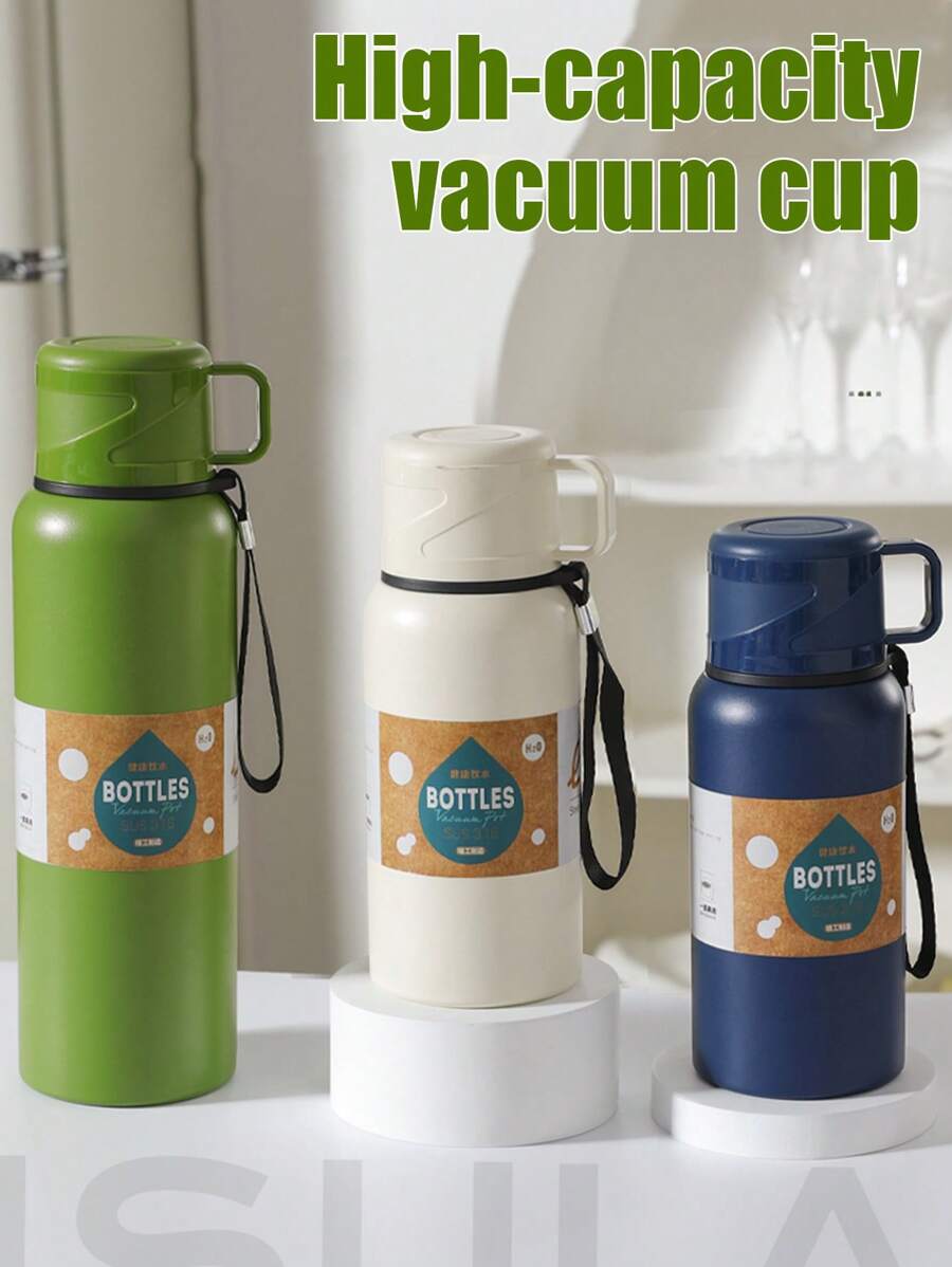 1 bình nước cách nhiệt hai lớp bằng thép không gỉ 316 dung tích 33,81oz/1000ML có nắp và tay cầm chống rò rỉ - Giữ nóng hoặc lạnh trong 6-8 giờ - Hoàn hảo cho thể thao và du lịch, bình nước trên ô tô, cốc cà phê di động, cắm trại, trở lại trường - mặc định - Xem 1