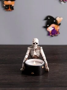 1 szt. Żywica Kreatywny Duch/Czaszka Halloween Dekoracja Domu Świecznik Do Salonu, Przedpokoju, Pokoju Studialnego, Szafki TV Najlepsze Prezenty