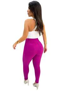 Calça Feminina Skinny Acinturada Com Ziper Na Frente