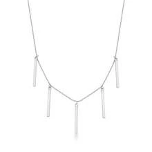 Silver Plate Necklace - 銀色 - 查看 1