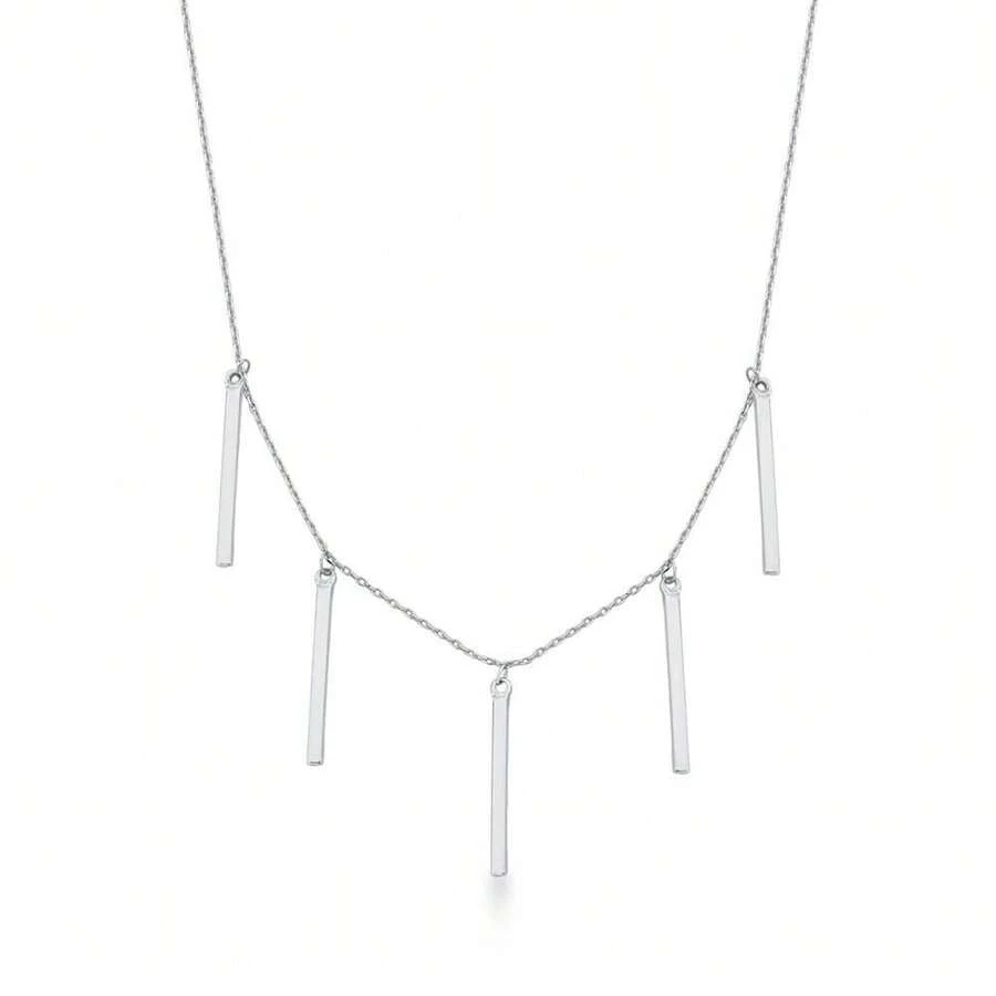 Silver Plate Necklace - 銀色 - 查看 1