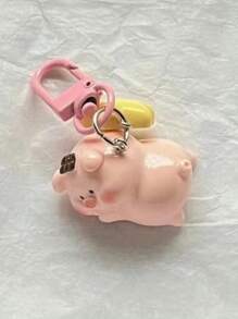 1 Móc Khóa Heo 3D Siêu Dễ Thương Unisex Với Phụ Kiện Ngôi Sao Màu Vàng, Mặt Dây Chuyền Chìa Hoạt Hình Dành Cho Học Sinh & Quà Tặng Bạn Thân Nhất - Hồng - Xem 6